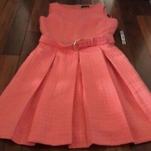 Tahari Arthur S Levine Coral Fit & Flare Dress